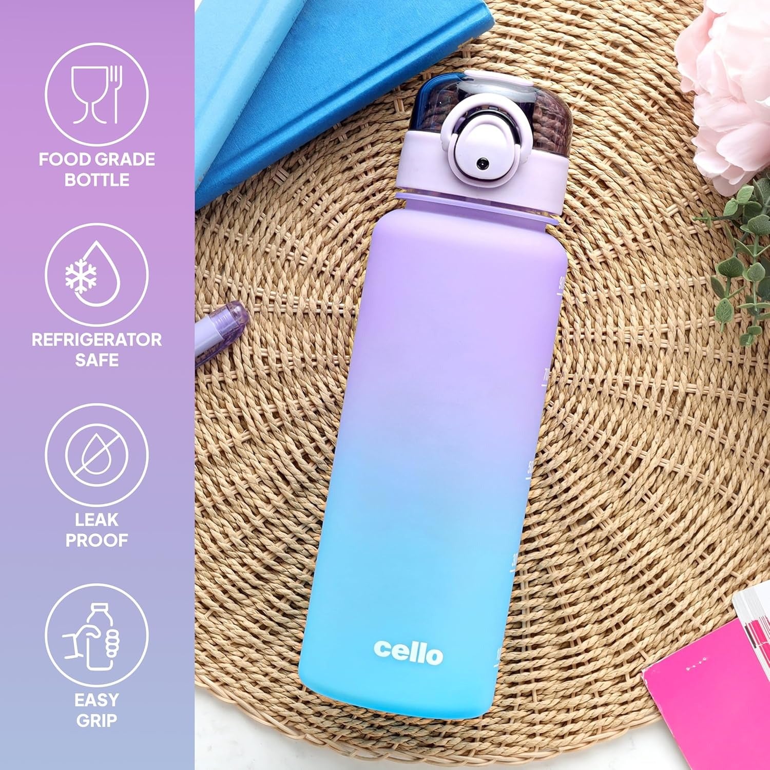 Cello Buzz Large Sipper Water Bottle Leakproof  1160ml