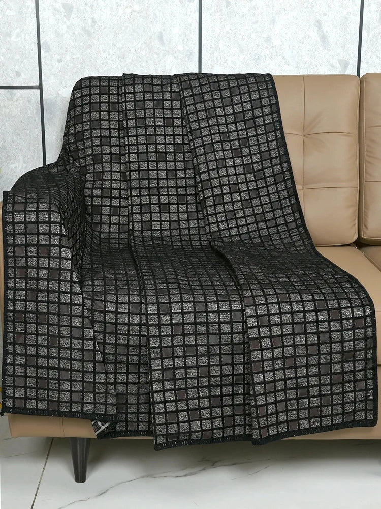 Saral Home Chenille 2 Seater Reversible Sofa Cover Throw Colour Grey