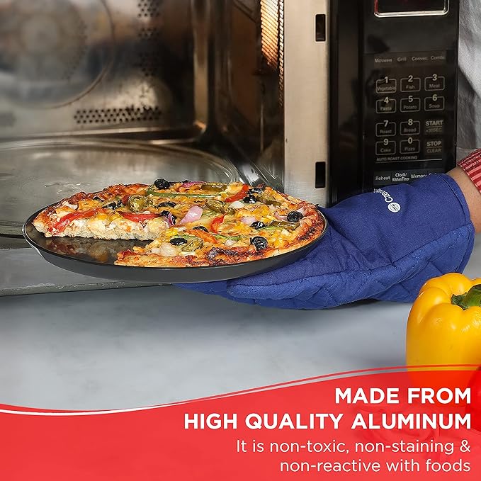 Vinod Hard Andised Non Stick Microwave Safe Tawa - 25cm | 3.25mm Thickness | Round Baking Plate Pan Tawa