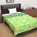 Divine Casa 120 GSM Microfiber Reversible Lightweight Printed Single Bed AC Dohar Blanket Colour Blush Green