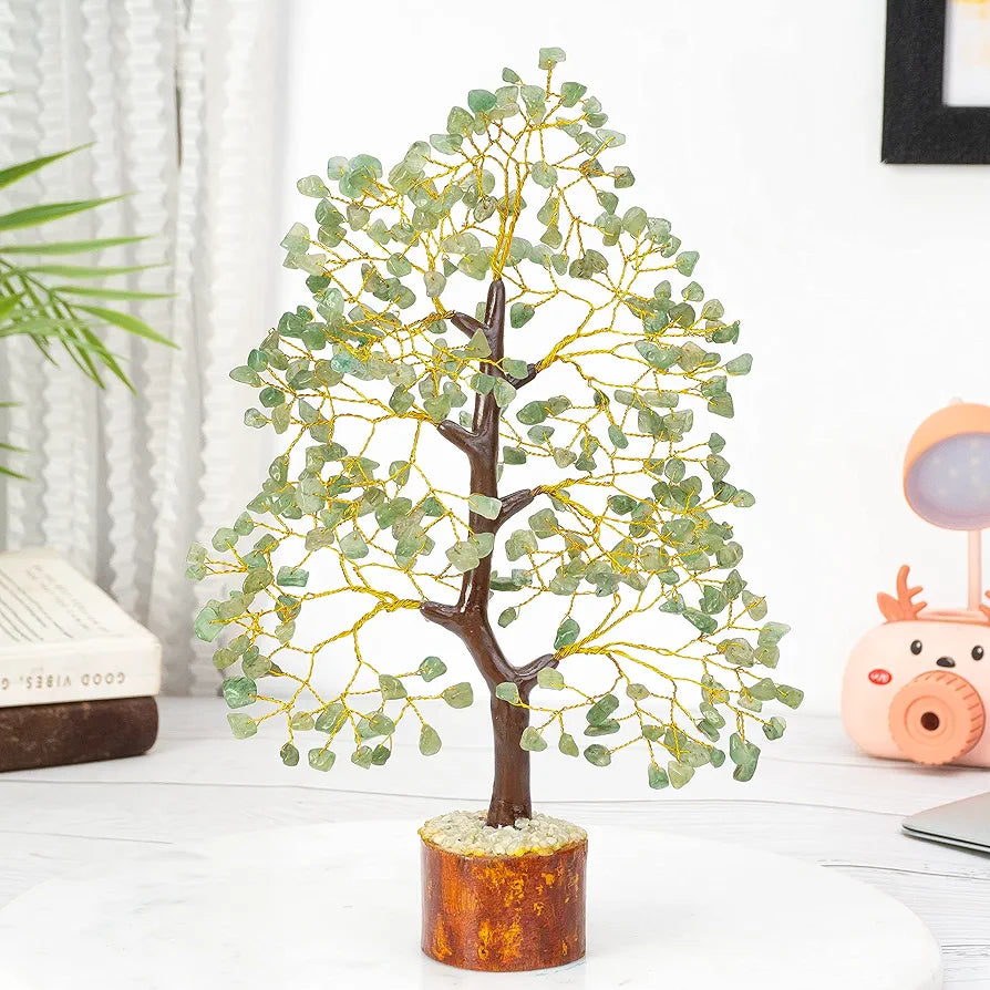 Zaicus Seven Chakra Gemstone Tree Crystal Tree of Life Feng Shui 10-12 Inch Silver Wire