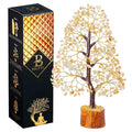 Bezavo Citrine Crystal Tree of Life Feng Shui Money Tree Golden Wire for Positive Energy & Success