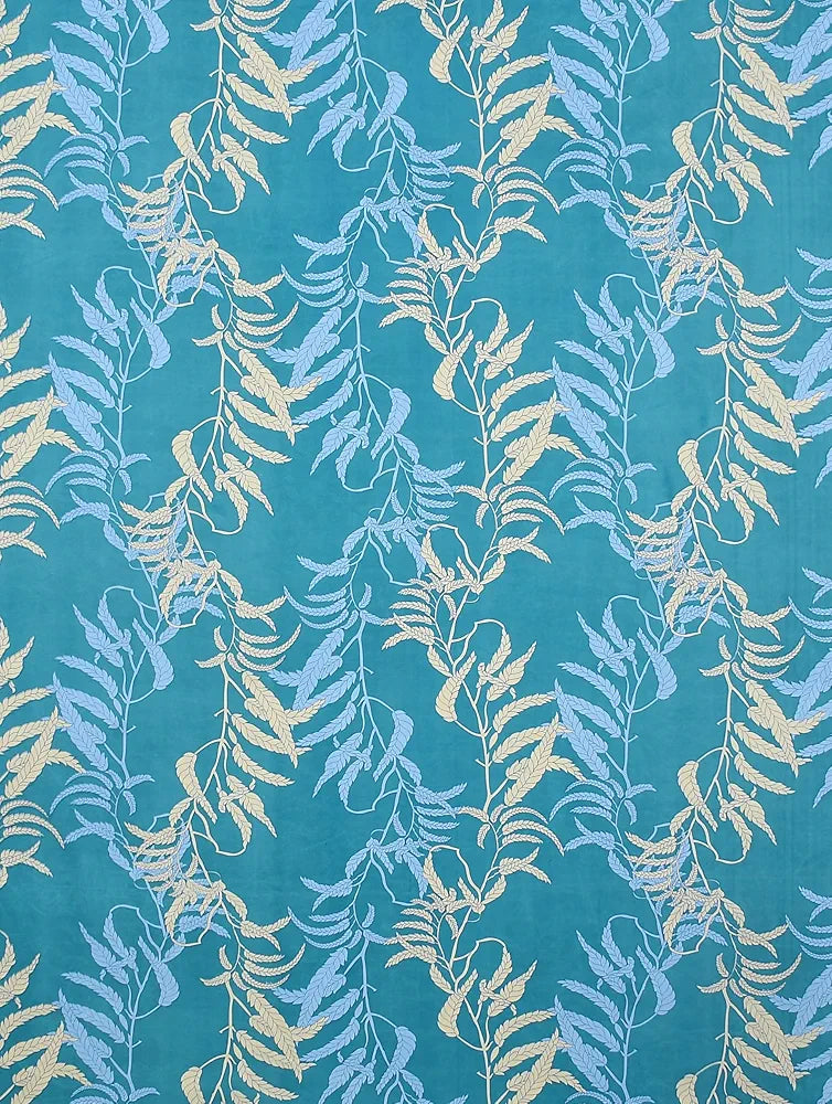 Homefab India 160 TC Glace Cotton Single BedSheet with 1 Pillow Cover Aqua Floral
