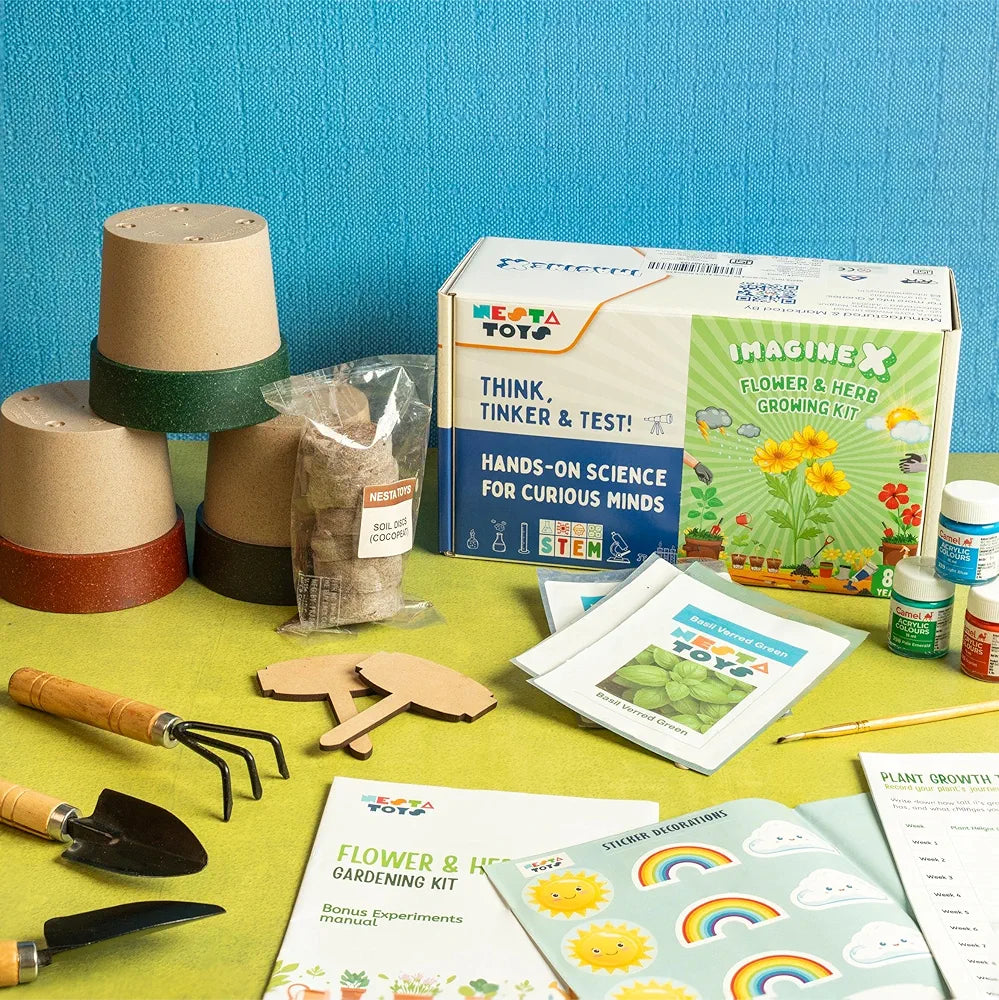 Nesta Toys Gardening Kit for Kids STEM Plant Science Kit for Ages 6–10 Years DIY Gardening & Arts and Crafts Activities | Birthday Gift for Boys & Girls | Grow Your Own Plants Set