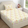Dreamscape Cotton Single Bedsheet with 1 Pillow Cover Blush Taffy