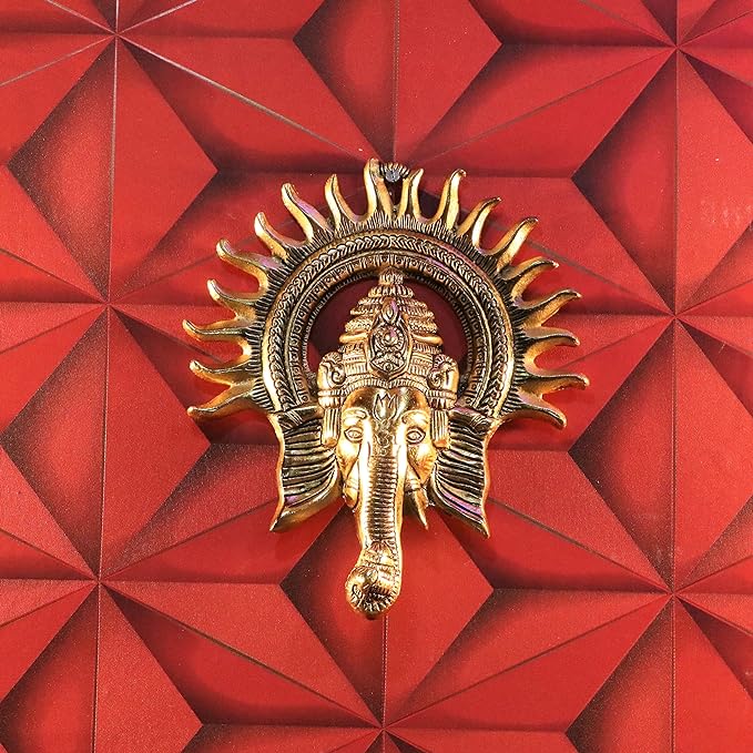 KridayKraft Metal Ganesha ji Statue Ganpati Wall Hanging Sculpture Lord Ganesh Idol