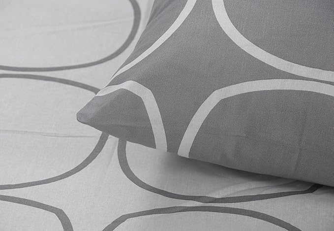 Huesland by Ahmedabad Cotton 144 TC King Size Bedsheet Cotton with 2 Pillow Covers | White & Blue