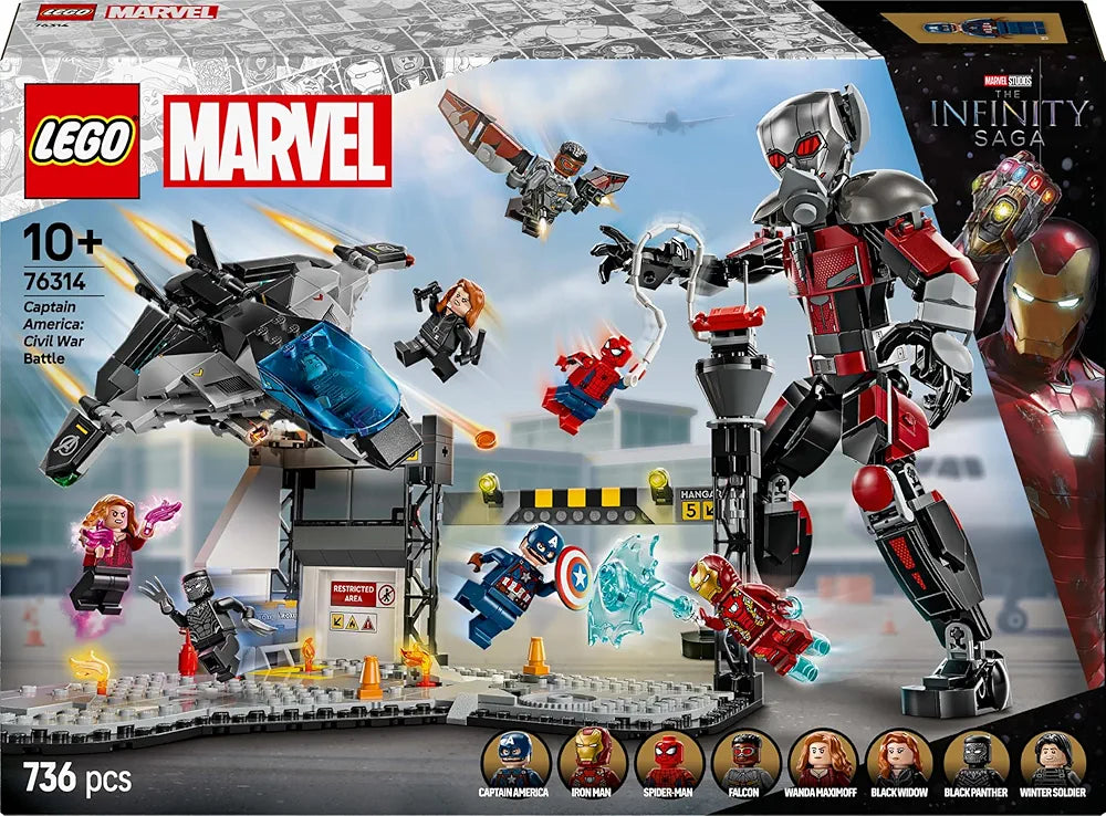 Lego Marvel Captain America: Civil War Action Battle Buildable Playset with 8 Minifigures 76314