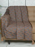 Saral Home Soft Microfiber 2 Seater Sofa Cover Throw Colour Lt.Brown