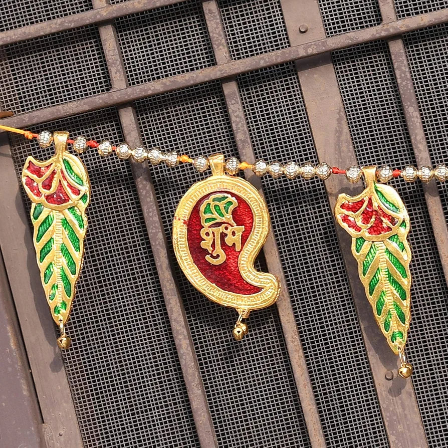 Metal Ethnic Bandarwal Door Toran Wall Hangings Decorative Ganesha Wall Hanging
