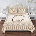 Kuber Industries Double Bedsheet with 2 Pillow Covers 160 TC Premium Cotton Photo Frame Cycle Brown