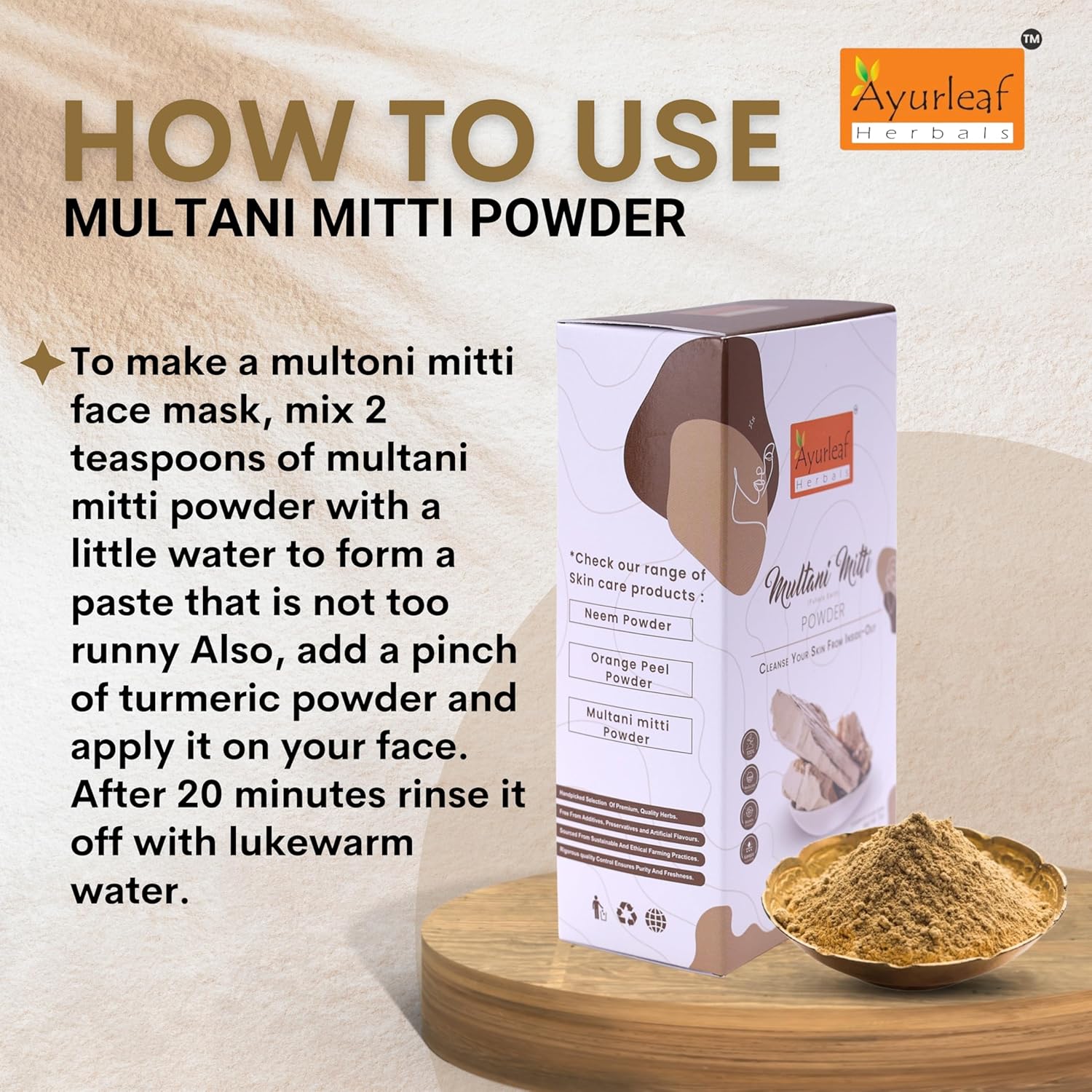Ayurleaf Herbals Multani Mitti - 200 Gms