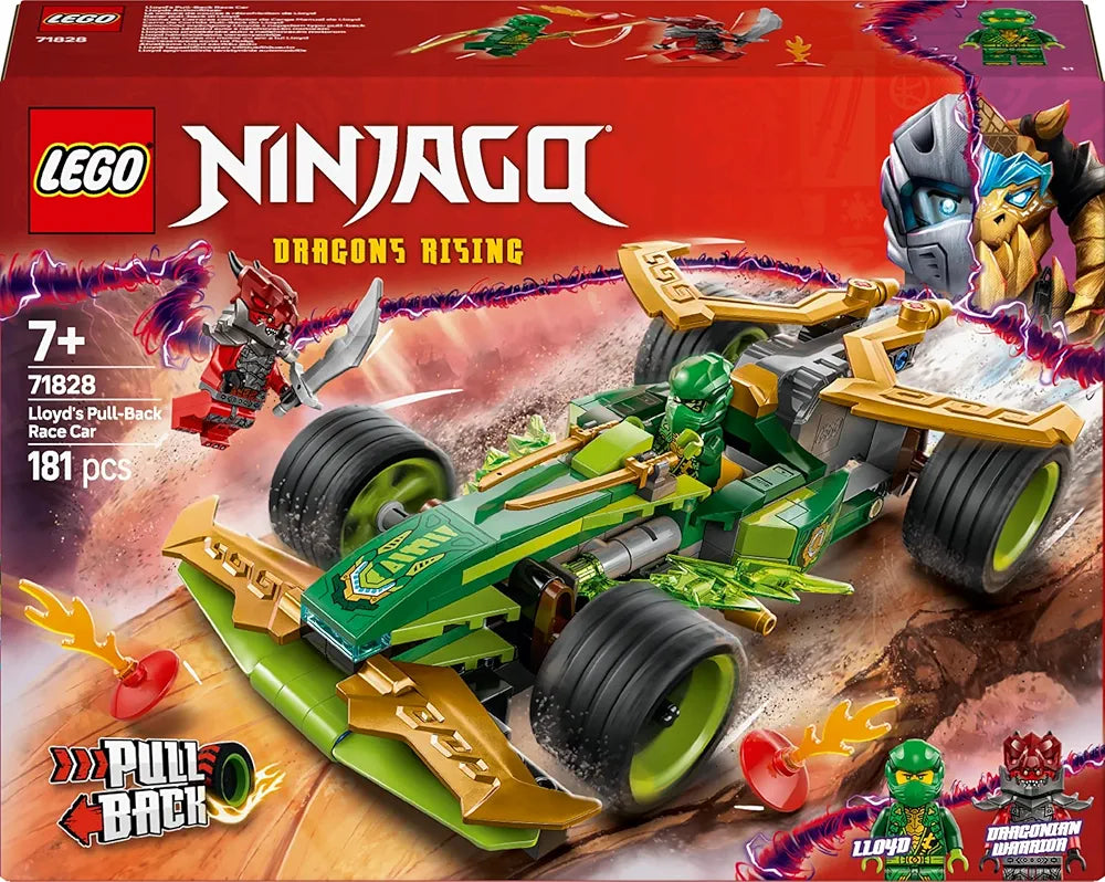 Lego NINJAGO Lloyd’s Pull-Back Race Car Pretend Play Toy Set 71828 Building Blocks Toys for 7+ Gift for Boys and Girls
