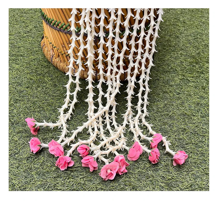Artificial Rajnigandha Buds Rose Strings Approx 2.5 ft Height Baby Pink