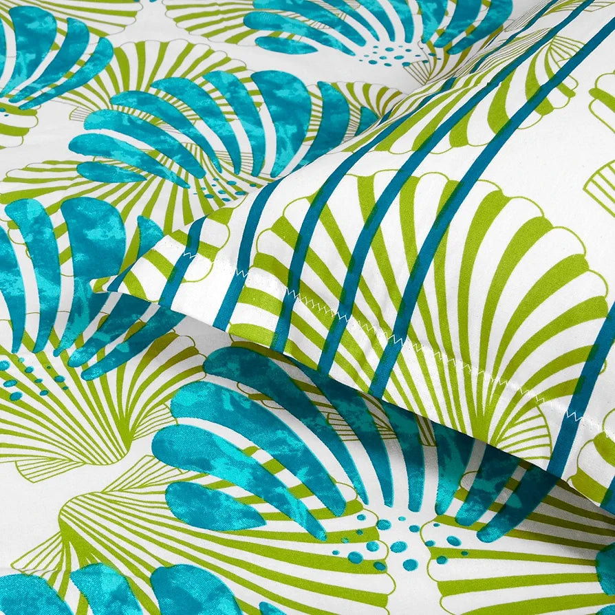 Divine Casa 144 TC Super Soft 100% Cotton Bedsheet for Double Bed  144 Thread Count Geometric Colour Deep Aqua