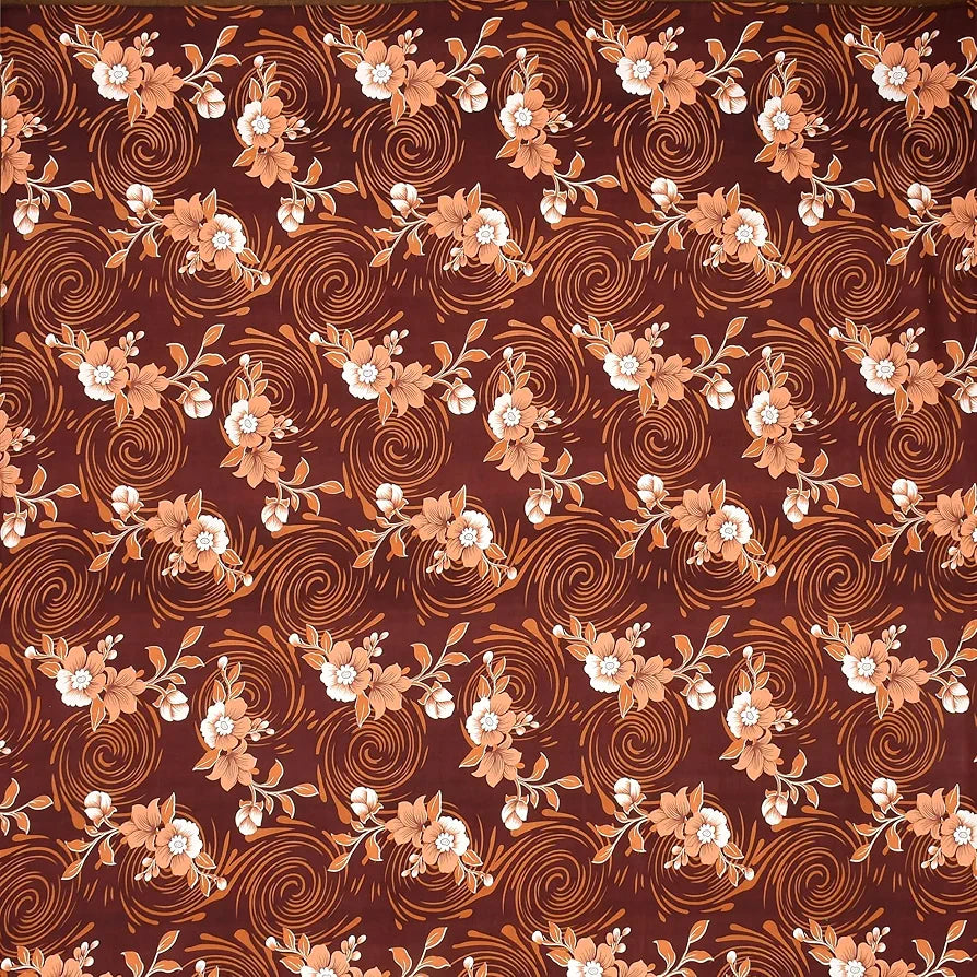 Homefab India 180 TC Microfiber Double BedSheet with 2 Pillow Covers Brown Floral