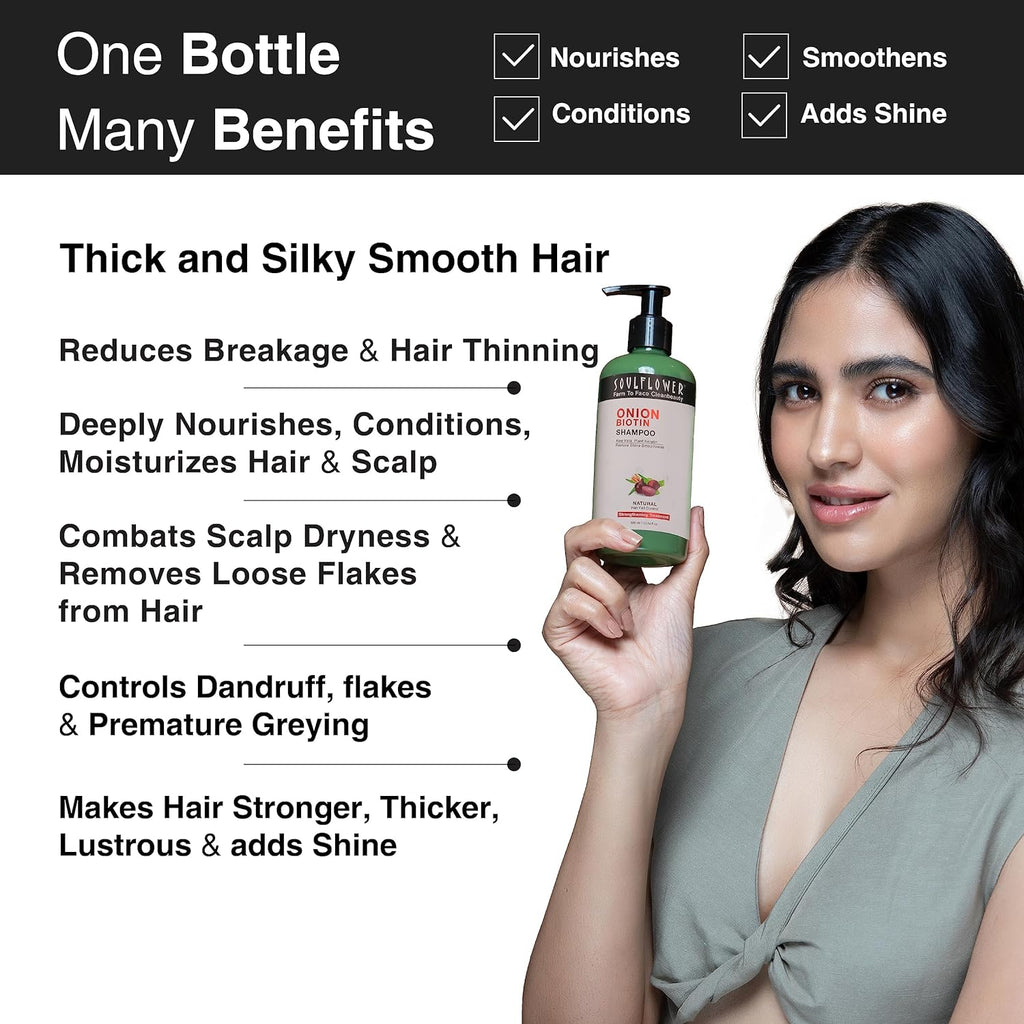 Soulflower Onion Biotin Shampoo - 300 ml