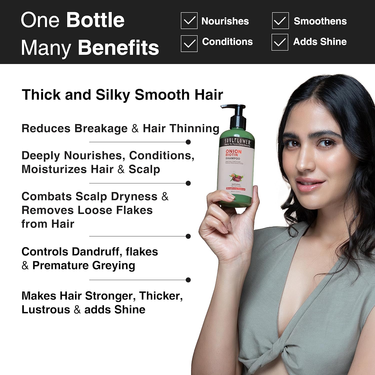 Soulflower Onion Biotin Shampoo - 300 ml