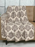 Saral Home Soft Synthetic Chenille Reversible Decorative Sofa Covers Colour Lt. Brown