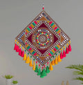 Reptum Decor Velvet Traditional Rangoli Design Wall Hanging square-1