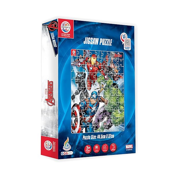 Ratna's 99 Pieces Disney & Marvel Series Jigsaw Puzzle for Kids | Puzzle | Avengers