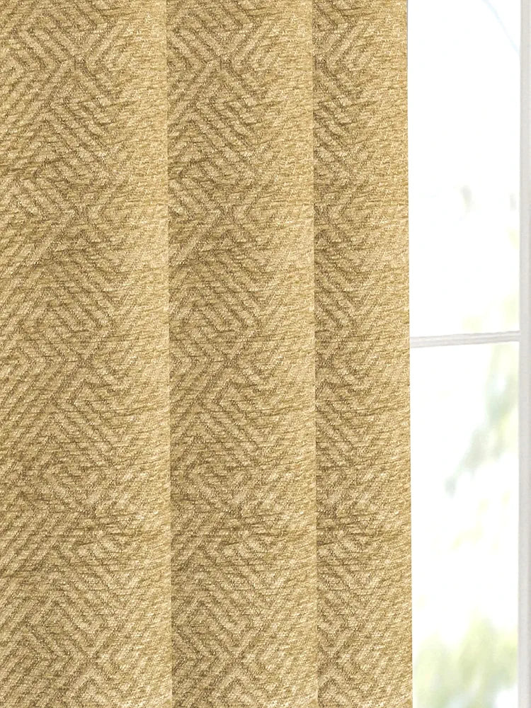 Saral Home Pacman Chenille Blackout Long Door Curtains 1pc Colour Gold
