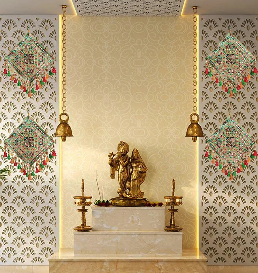 Square Rangoli Design Wall Hanging Traditional Chakda Square-2