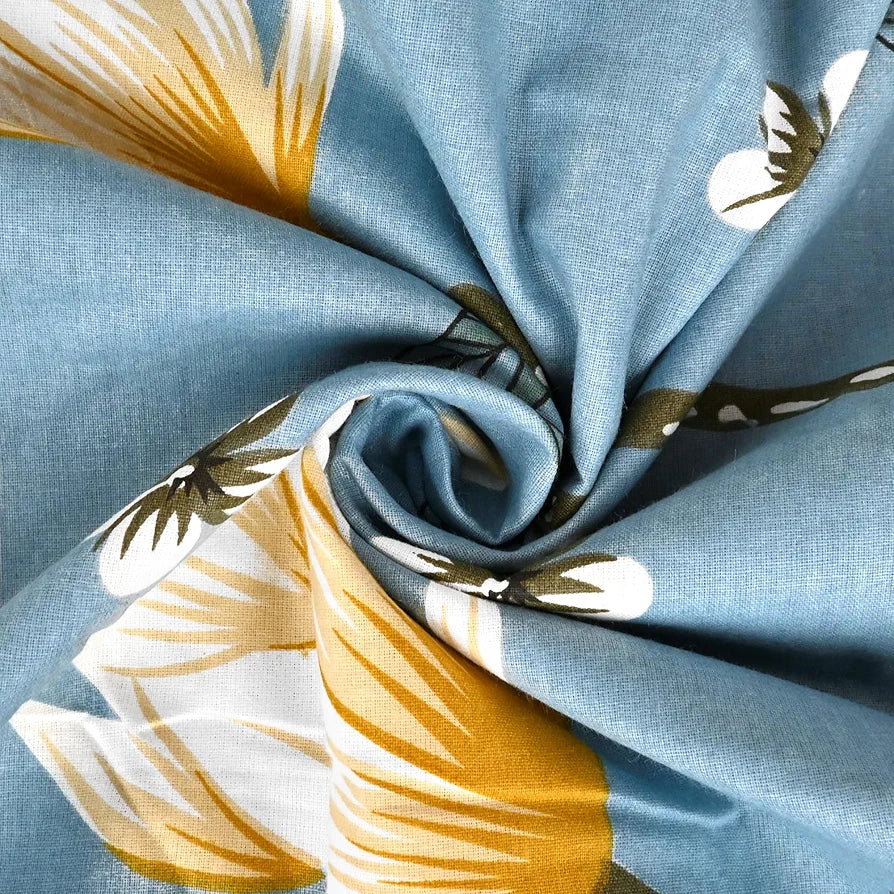 Divine Casa 100% Cotton Double Bed Dohar Ultra-Soft & Lightweight AC Blanket Colour Blossom Haven Sky Blue