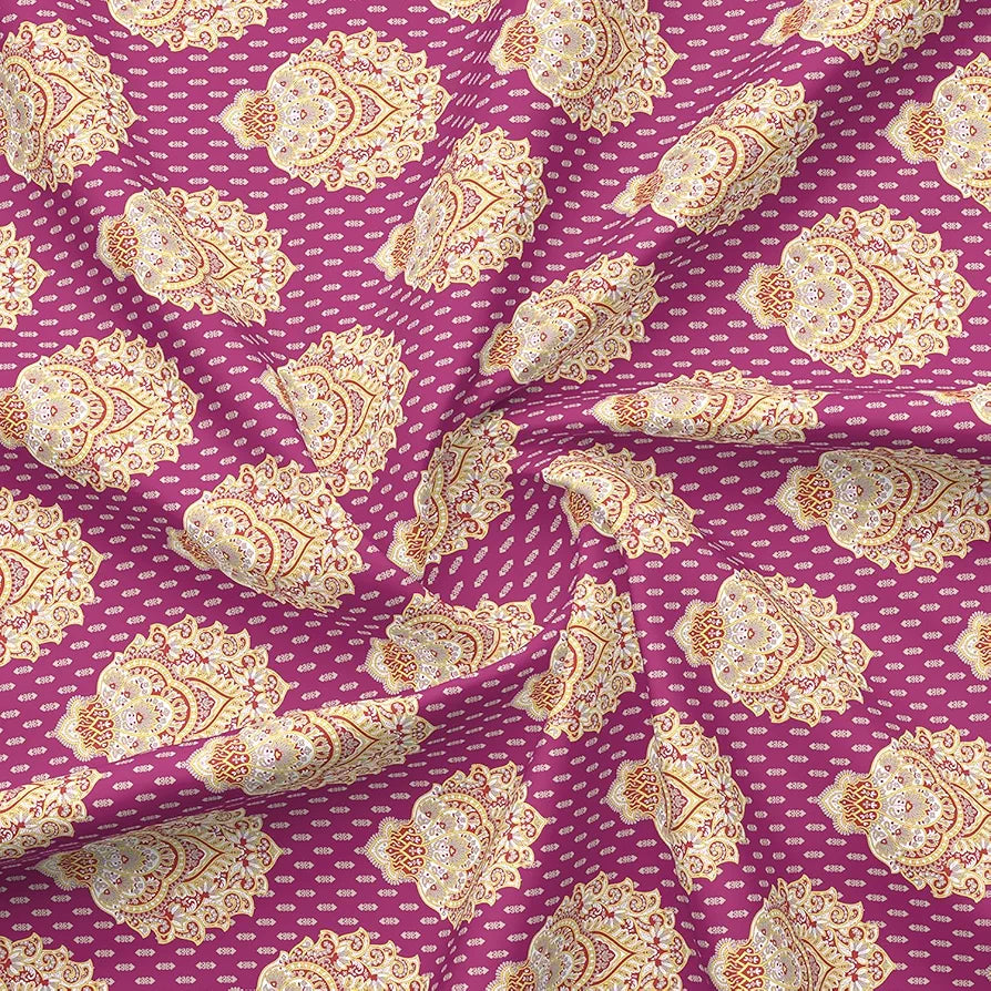 Layers Glory Cotton Bedsheet Set for All Seasons Lightweight 144 TC Queen Size Multicolor Pink