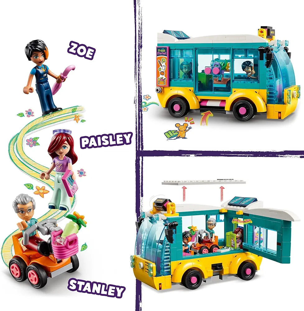 Lego Friends Heartlake City Bus 41759 Building Toy Set for Ages 7+; with Buildable Bus, Bus Stop and 3 Characters