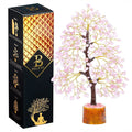 Bezavo Rose Quartz Crystal Tree Golden Wire