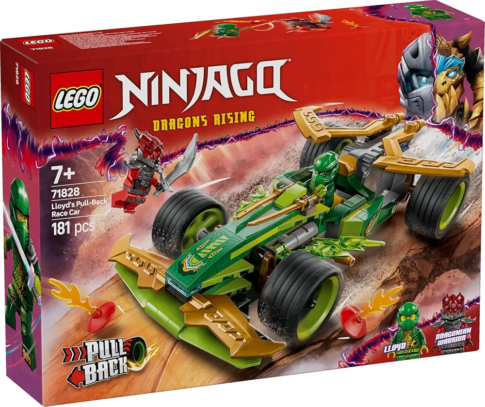 Lego NINJAGO Lloyd’s Pull-Back Race Car Pretend Play Toy Set 71828 Building Blocks Toys for 7+ Gift for Boys and Girls
