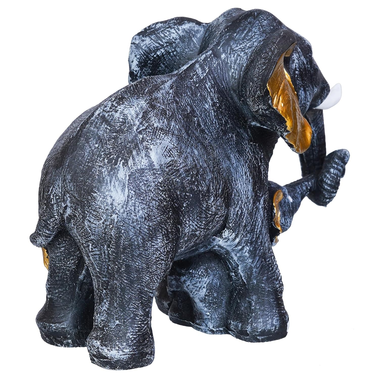 Ecraftindia Set of 2 Elephant With Baby Elephant Statues Animal Figurines Decorative Showpiece