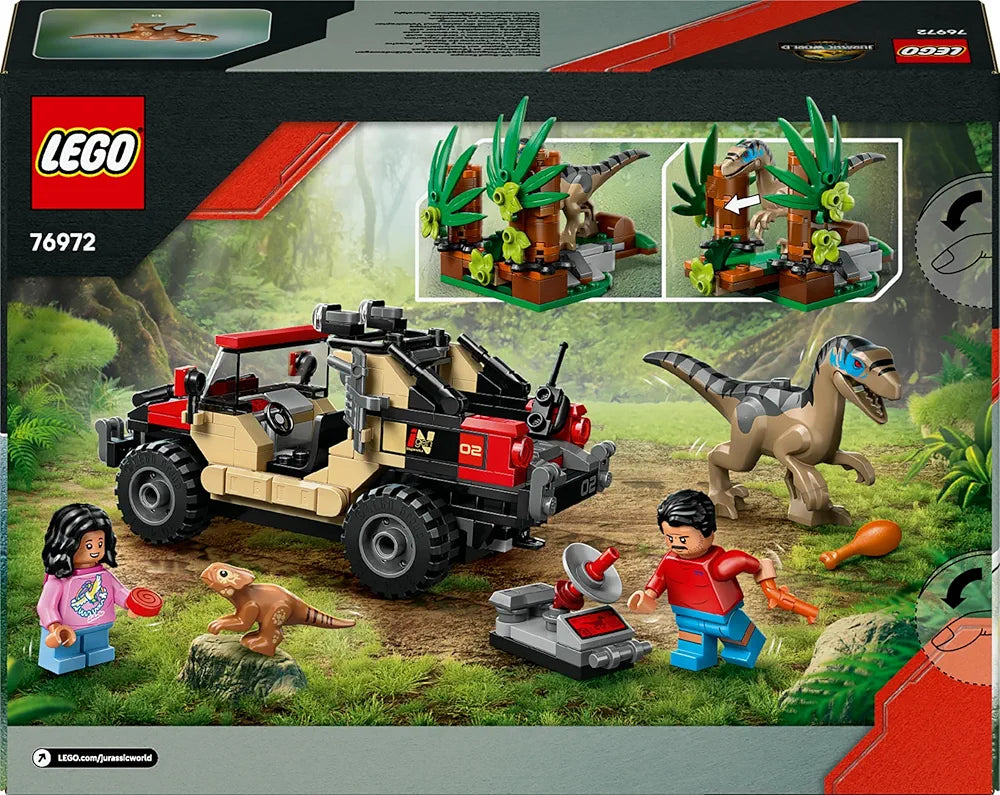 Lego Jurassic World Raptor Off-Road Escape Velociraptor Toy Dinosaur 76972 Building Blocks Toys for 6+ Gift for Boys and Girls
