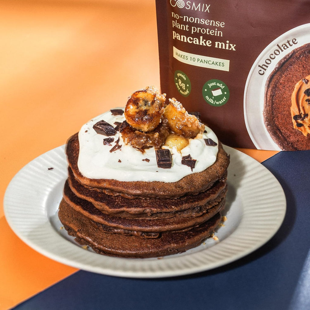 Cosmix No-Nonsense Protein Pancake | 8g Protein/Serving | Instant Breakfast with Supergrain Blend (Oats, Jowar, Kodo, Little Millet) | Pancake Mix | No Maida, No Refined Sugar | Chocolate - 200g