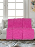 Saral Home Easy Living Home Soft Cotton Tufted 2 Seater Sofa Cover Throw Pink