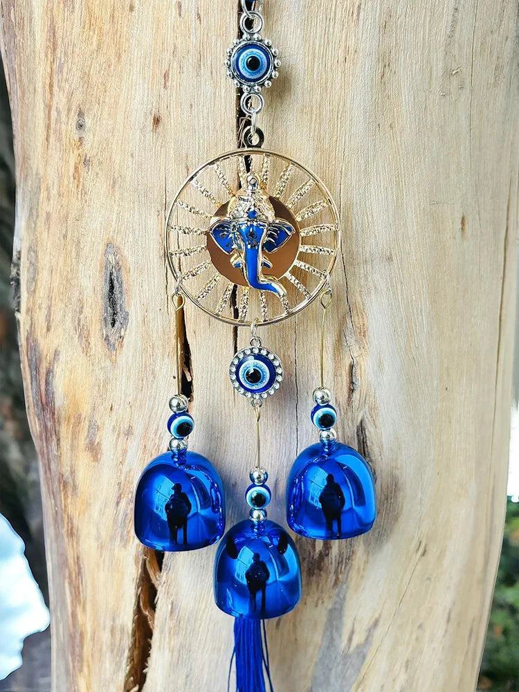 WS Evil Eye Ganesh Ji Wind Chime With 3 Bells