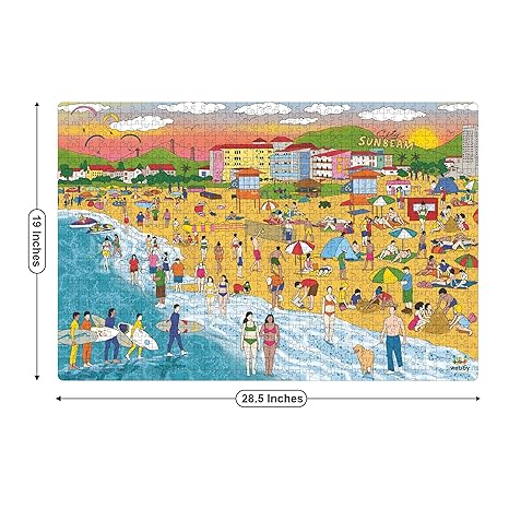 Webby Beach Illustration Wooden Puzzle Best Gift for Teenager for Adult & 14+ Kids 1000 Pieces