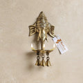 Two Moustaches Brass Ganesha Wall Hanging Diya with Bells