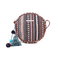 Astrid Handmade Macrame Flap Over Sling Bag For Girls And Women Colour Prismatic Brownish Textured