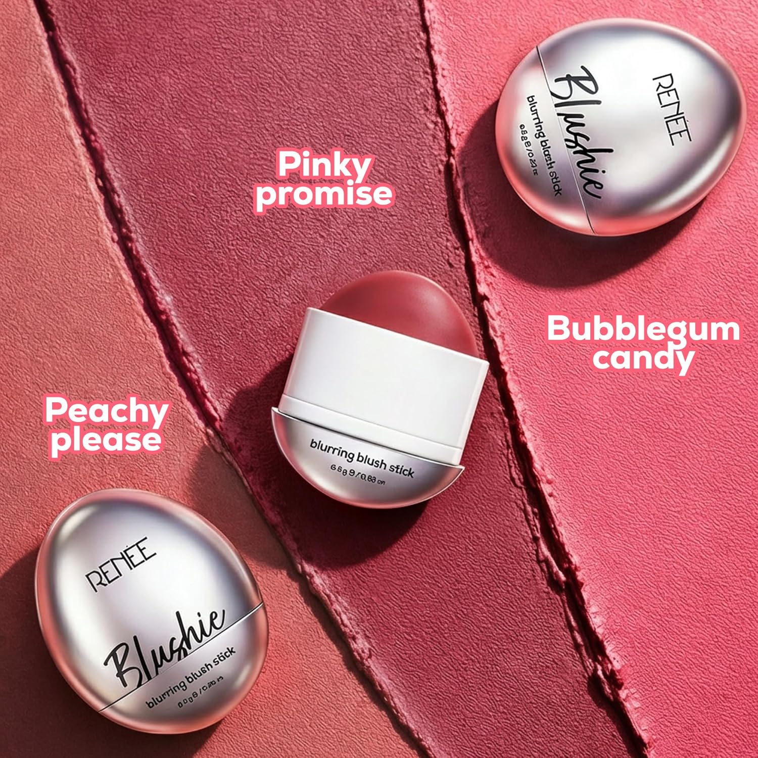 RENEE Blushie Blurring Blush Stick | Buildable Formula With Soft-Focus Matte Finish | Lightweight, Long-Lasting, Easily Blendable | With Hyaluronic Acid, Peptides & Vitamin E- Peachy Please | 6.5g