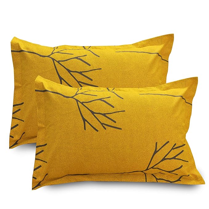 Huesland by Ahmedabad Cotton 144 TC Cotton King Size Bedsheet with 2 Pillow Covers - Green