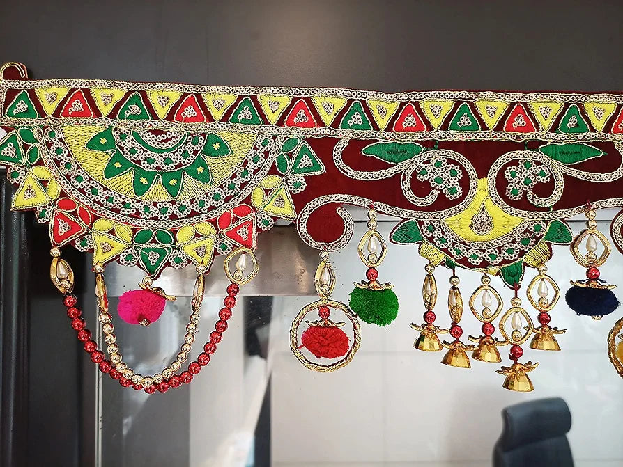 Toran for Main Door Traditional Bandarwal Handmade Hanging Latest Velvet Hand Embroidered