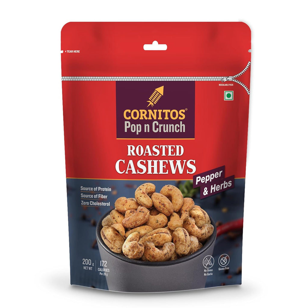 Cornitos Roasted Cashew – Crack Pepper & Lightly Salted