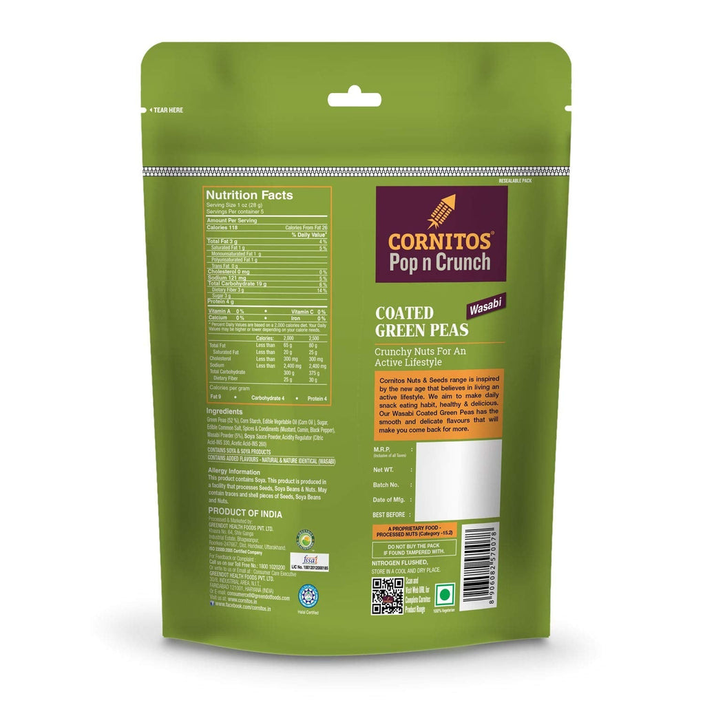 Cornitos Coated Green Peas Wasabi - 150 Gms