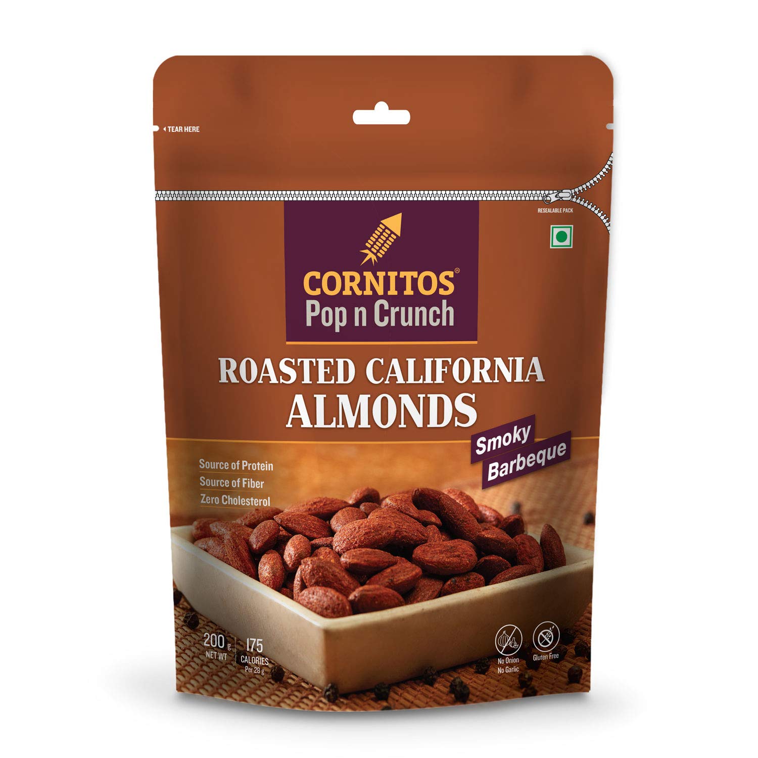 Cornitos Roasted Almonds Smoky Barbeque - 200gms