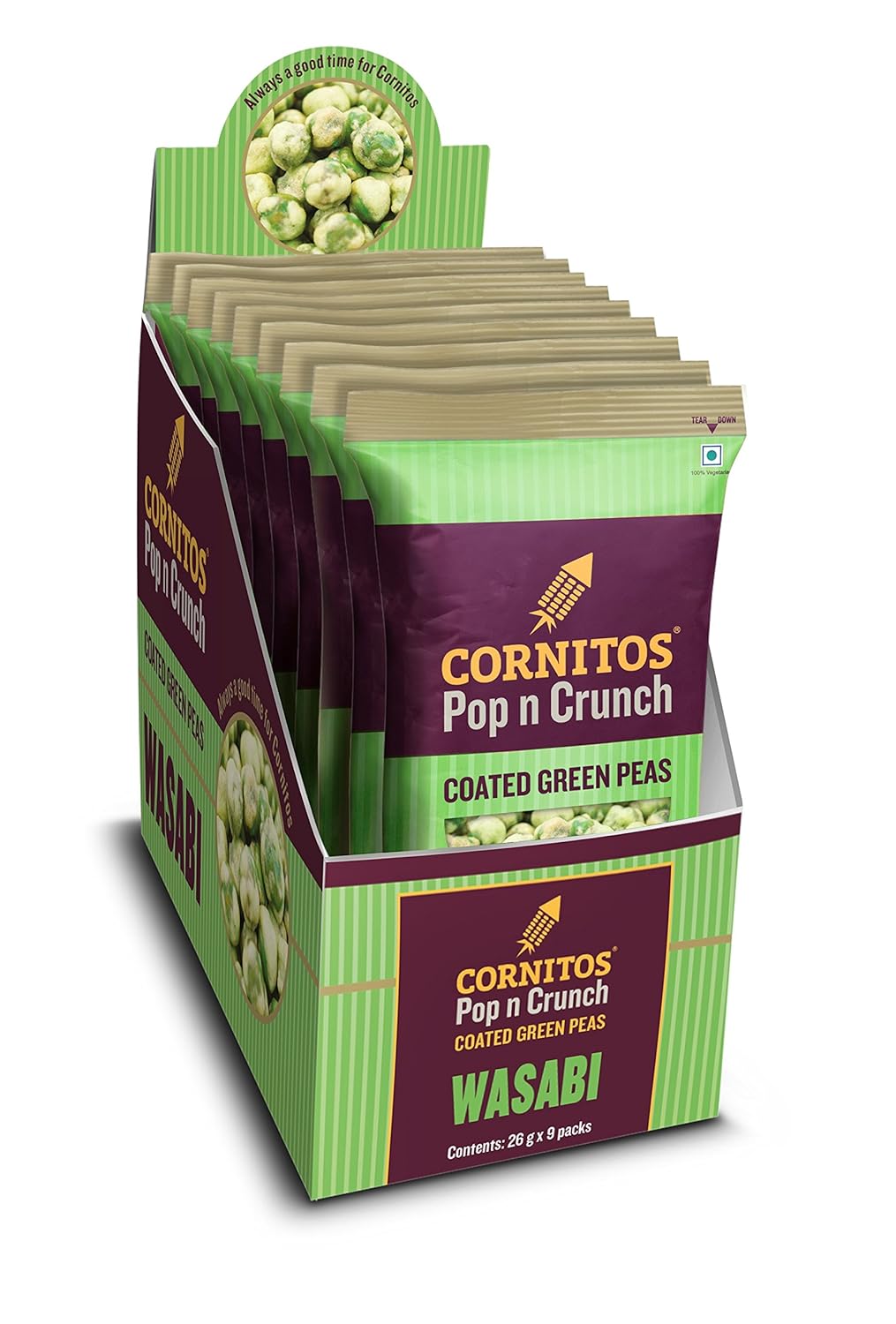 Cornitos Coated Green Peas, Wasabi - 234g
