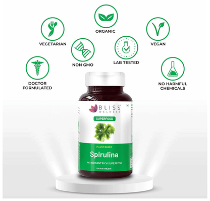 Bliss Welness Immunity & Wellness Spirulina Veg Tablet