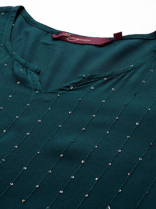 Sangria Embroidered Sequinned Kurta