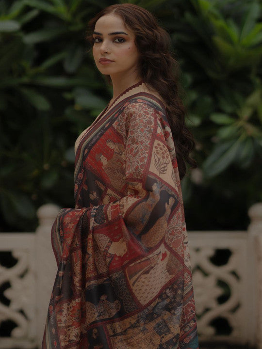 Anayna Self Design V-Neck Straight Pure Cotton Kurta With Trousers And Dupatta